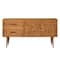 Walker Edison 58" Caramel Solid Wood 2-Drawer Prism Sideboard